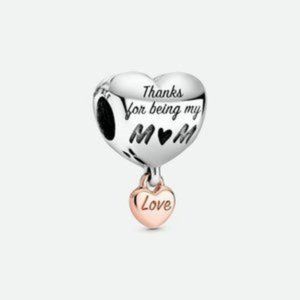 PANDORA Love You Mom Heart Charm